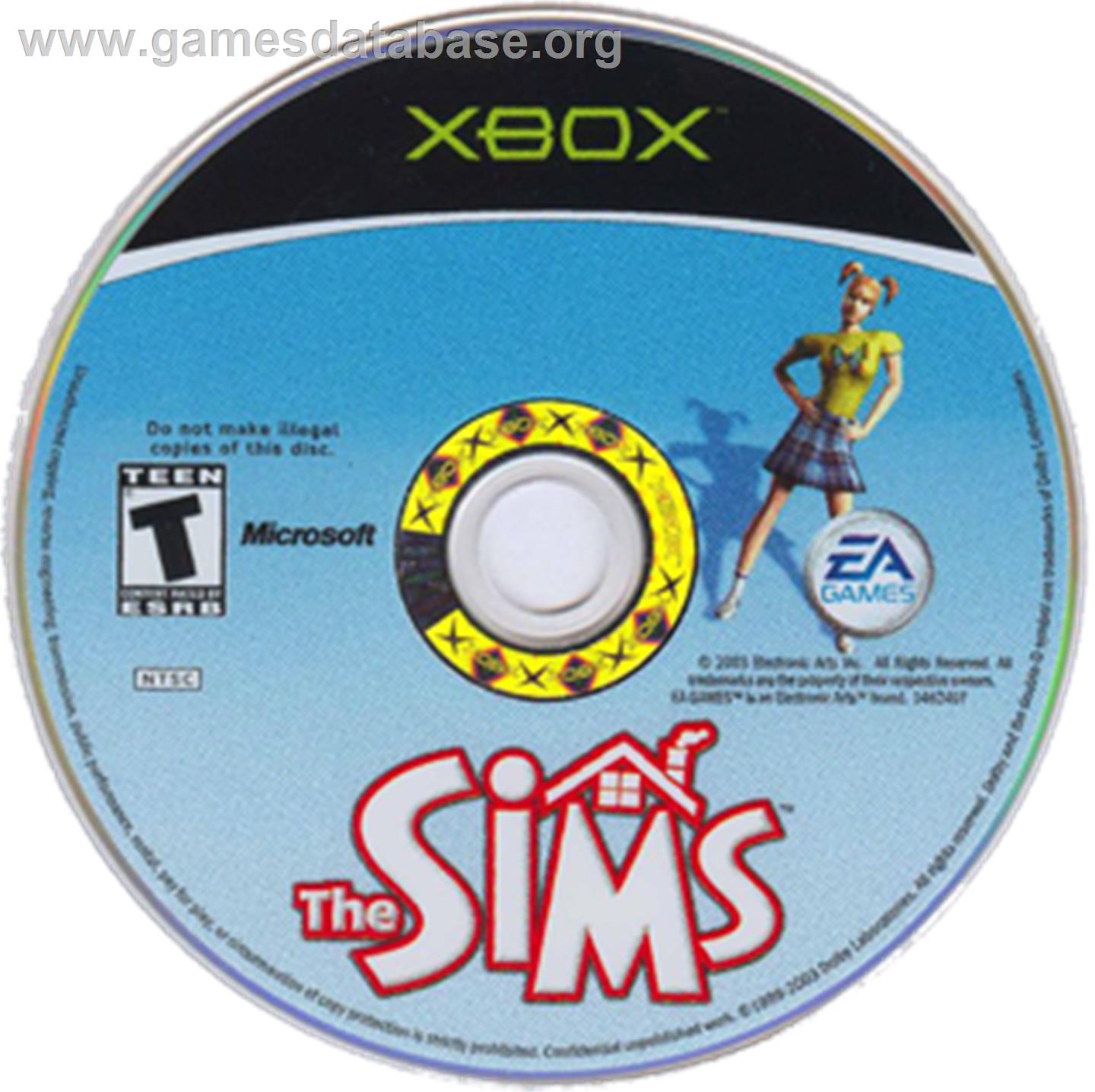 Sims - Microsoft Xbox - Artwork - CD
