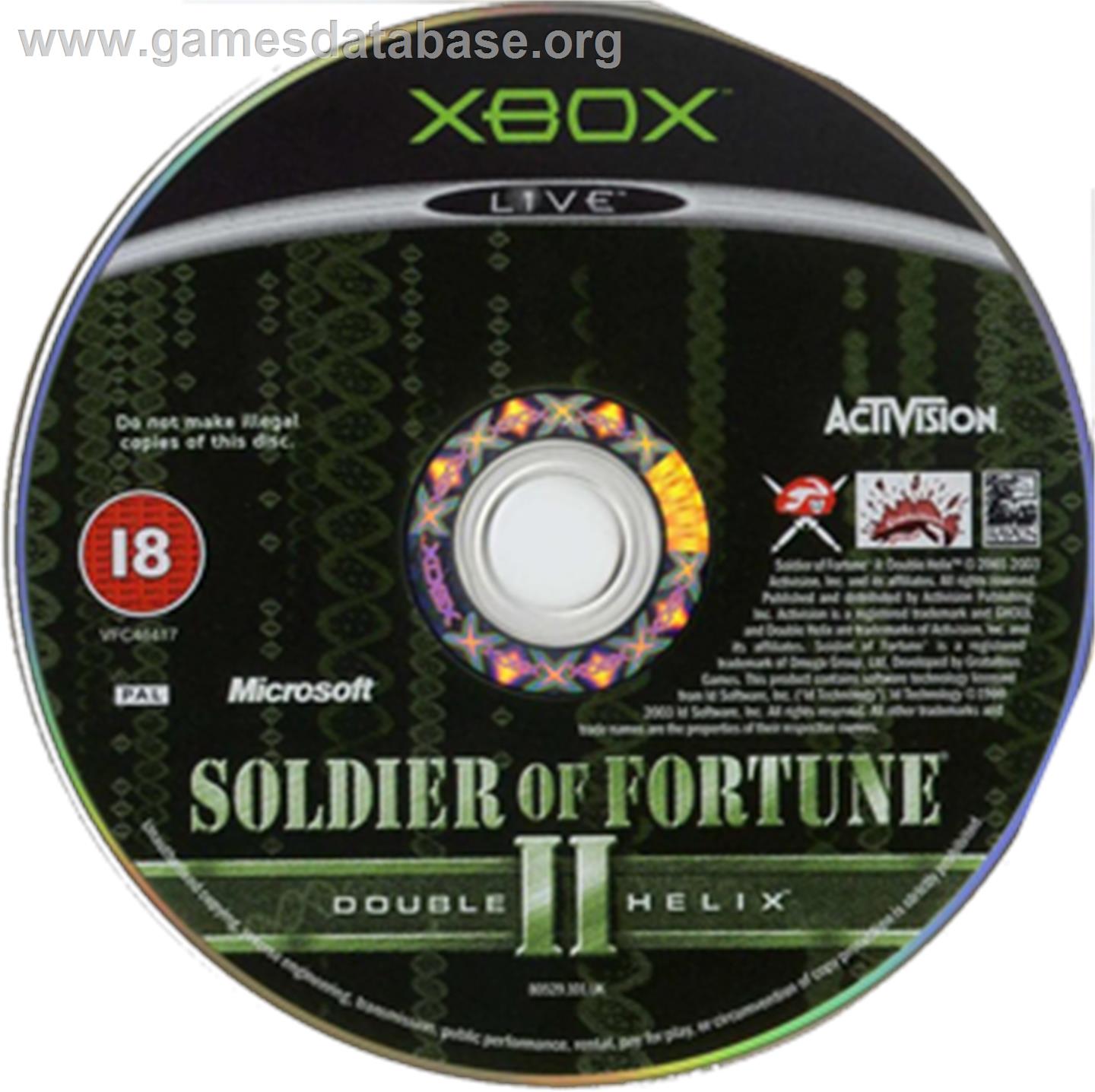 Soldier of Fortune II: Double Helix - Microsoft Xbox - Artwork - CD