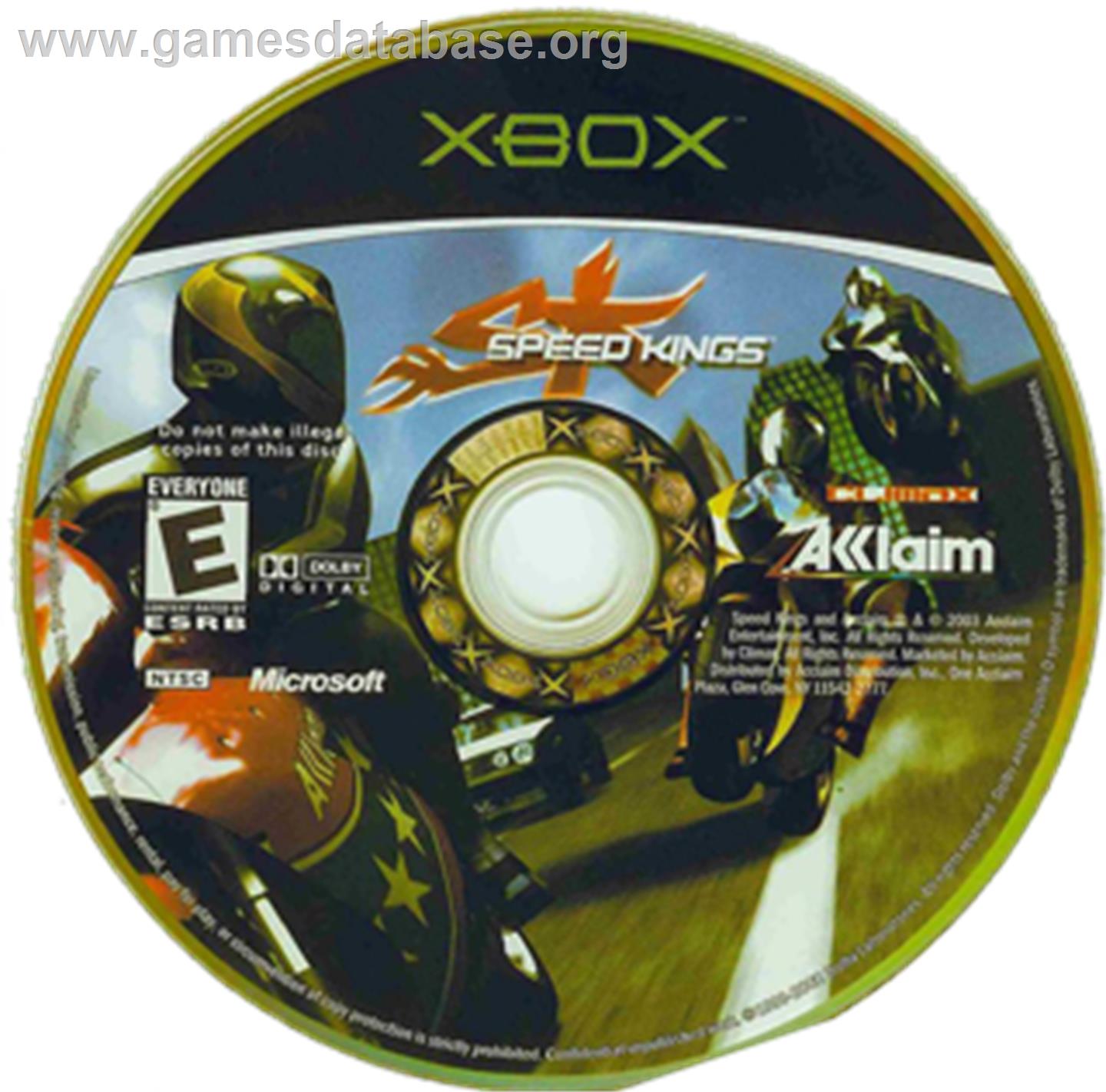 Speed Kings - Microsoft Xbox - Artwork - CD