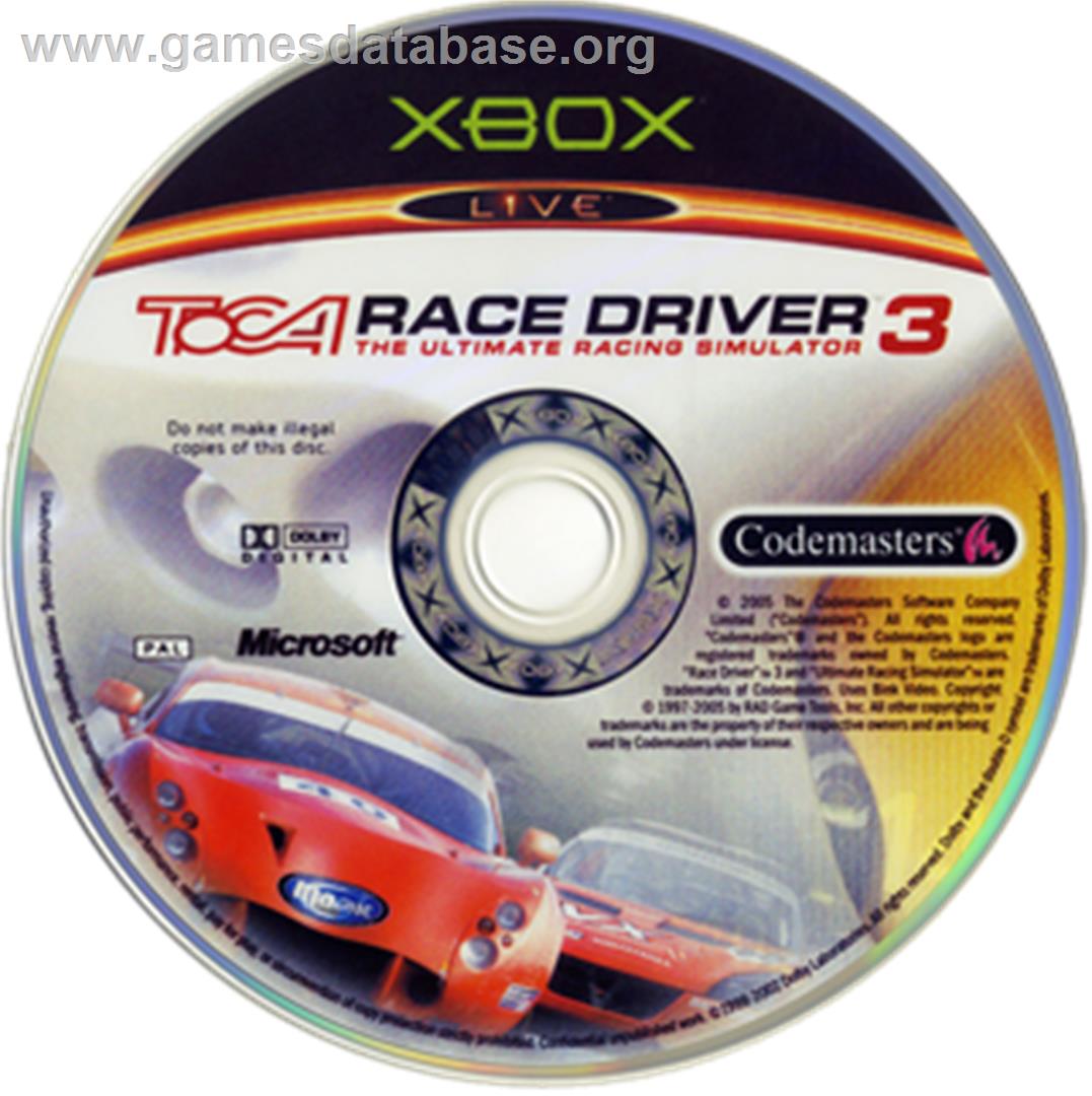 TOCA Race Driver 3 - Microsoft Xbox - Artwork - CD
