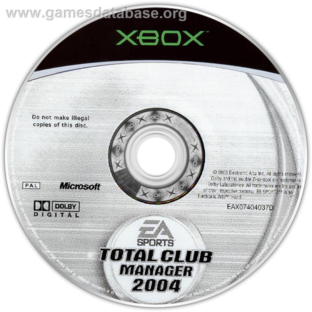 Total Club Manager 2004 - Microsoft Xbox - Artwork - CD