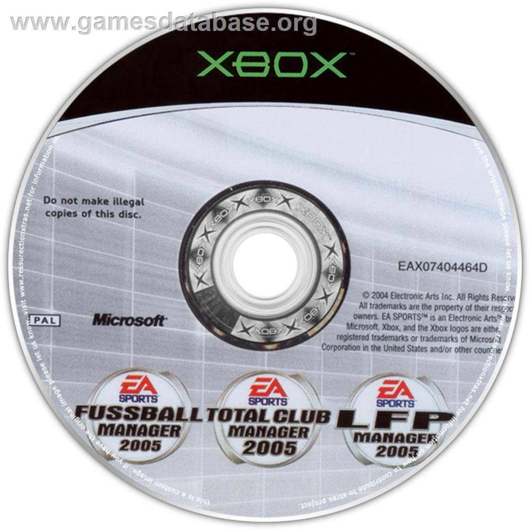 Total Club Manager 2005 - Microsoft Xbox - Artwork - CD