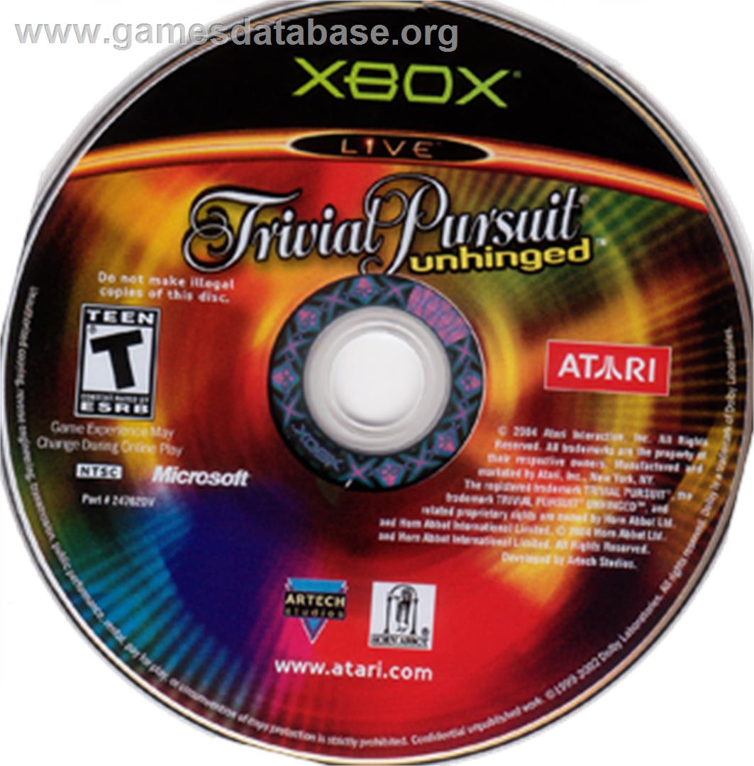 Trivial Pursuit: Unhinged - Microsoft Xbox - Artwork - CD
