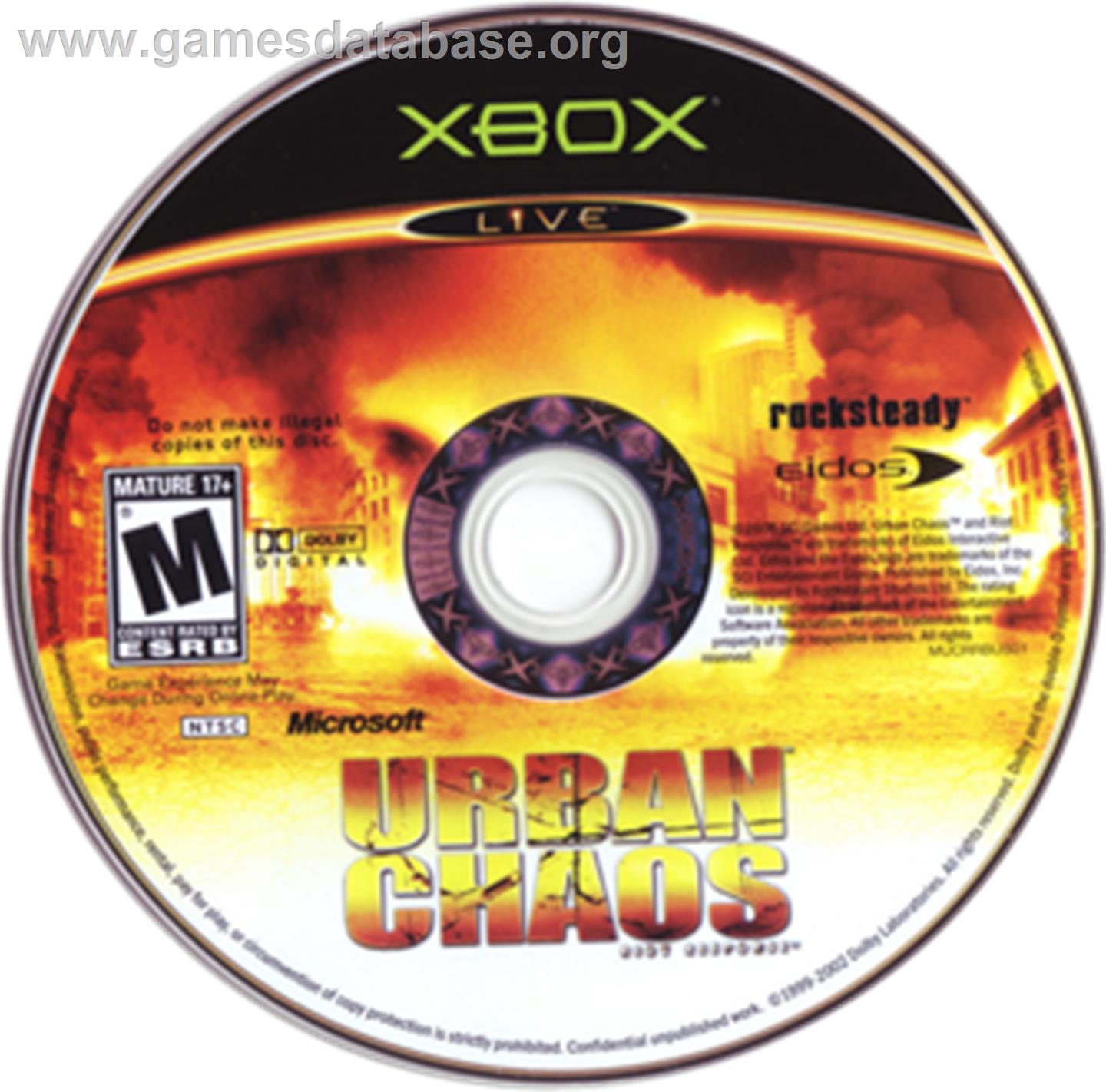 Urban Chaos: Riot Response - Microsoft Xbox - Artwork - CD