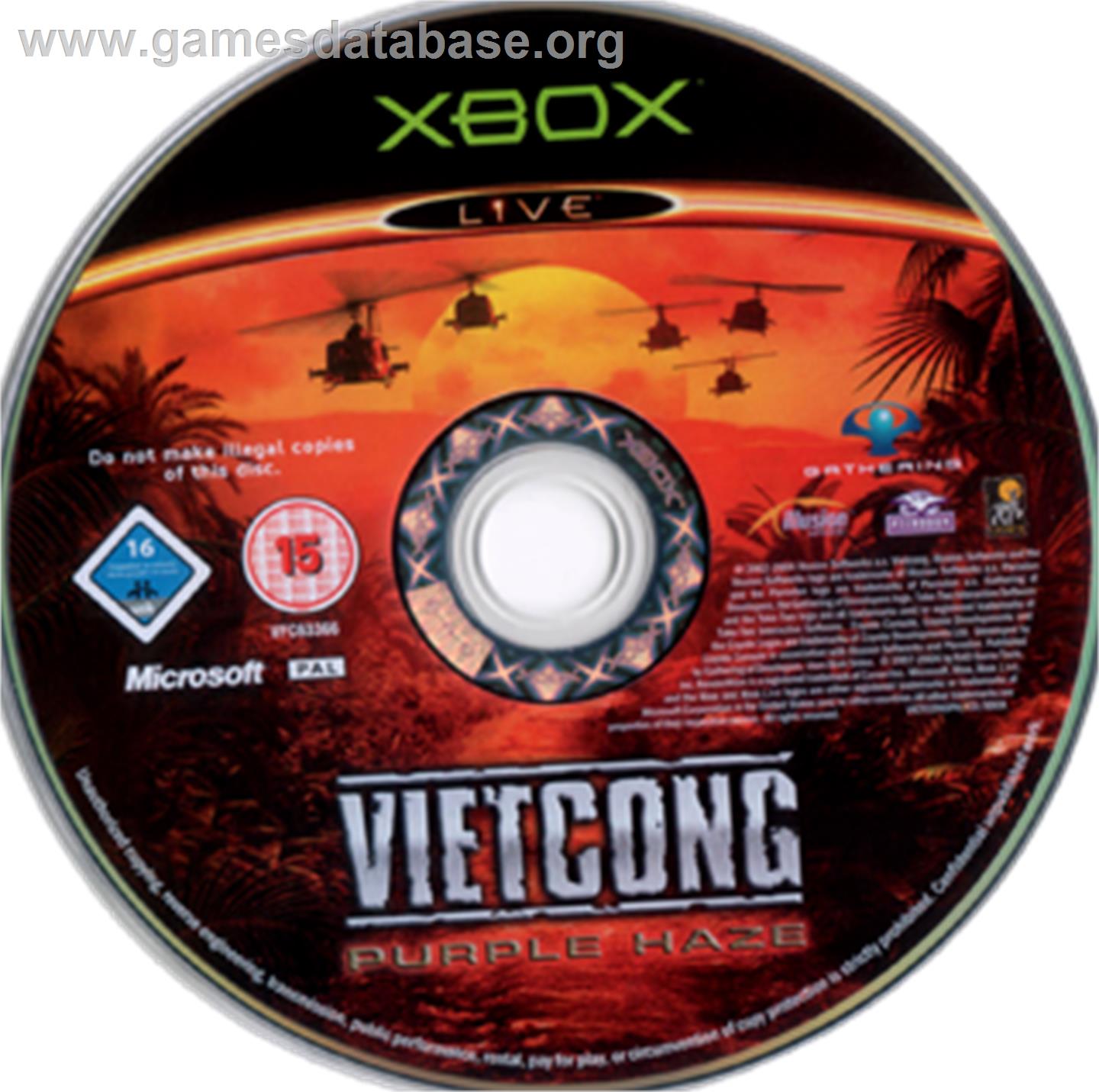 Vietcong: Purple Haze - Microsoft Xbox - Artwork - CD