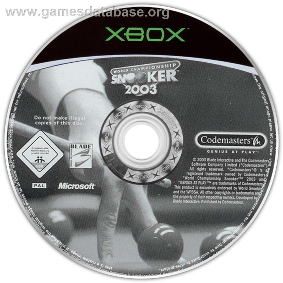 World Championship Snooker 2003 - Microsoft Xbox - Artwork - CD