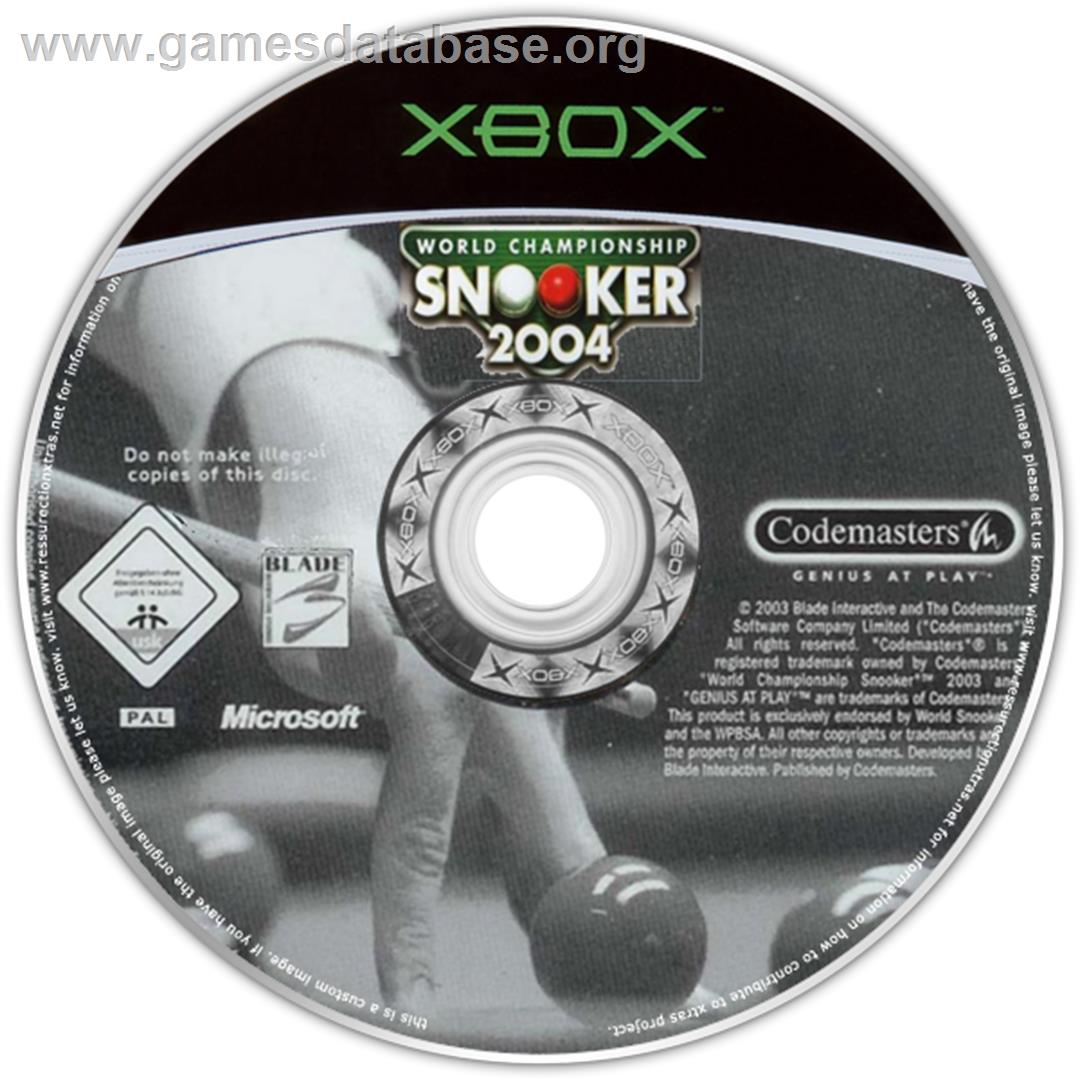 World Championship Snooker 2004 - Microsoft Xbox - Artwork - CD