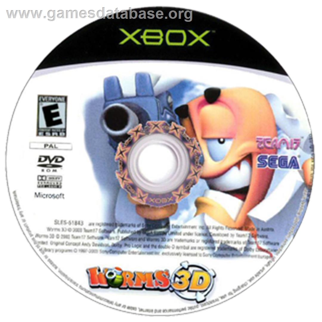 Worms 3D - Microsoft Xbox - Artwork - CD