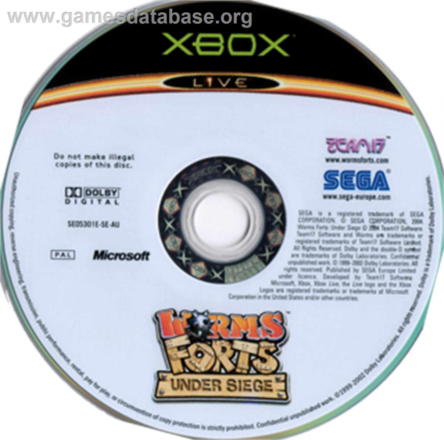 Worms Forts: Under Siege - Microsoft Xbox - Artwork - CD
