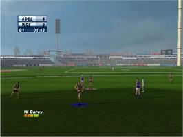 In game image of AFL Live 2004 on the Microsoft Xbox.