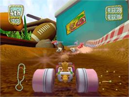 In game image of Antz Extreme Racing on the Microsoft Xbox.