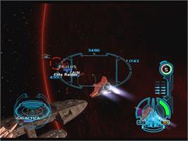 In game image of Battlestar Galactica on the Microsoft Xbox.
