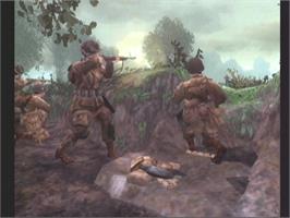 In game image of Brothers in Arms: Earned in Blood on the Microsoft Xbox.