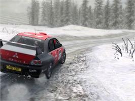In game image of Colin McRae Rally 2005 on the Microsoft Xbox.
