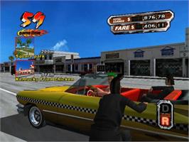 In game image of Crazy Taxi 3: High Roller on the Microsoft Xbox.