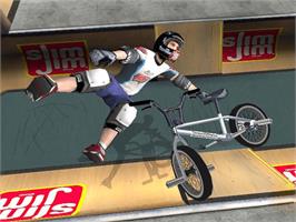 In game image of Dave Mirra Freestyle BMX 2 on the Microsoft Xbox.