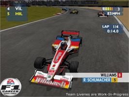 In game image of F1 Career Challenge on the Microsoft Xbox.