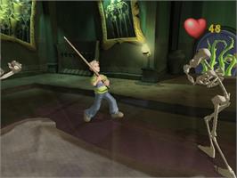 In game image of Grabbed by the Ghoulies on the Microsoft Xbox.