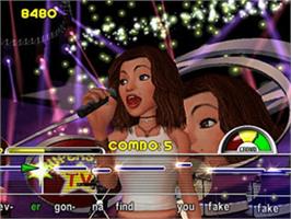 In game image of Karaoke Revolution on the Microsoft Xbox.