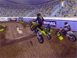 In game image of MX 2002 featuring Ricky Carmichael on the Microsoft Xbox.