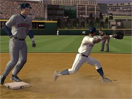 In game image of Major League Baseball 2K6 on the Microsoft Xbox.