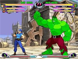 In game image of Marvel vs. Capcom 2 on the Microsoft Xbox.