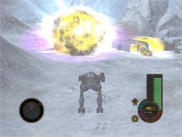 In game image of MechAssault on the Microsoft Xbox.