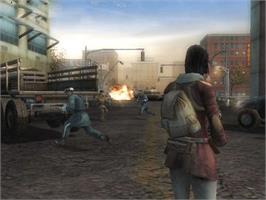 In game image of Mercenaries: Playground of Destruction on the Microsoft Xbox.