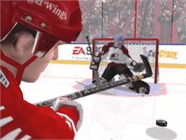 In game image of NHL 2003 on the Microsoft Xbox.