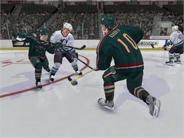 In game image of NHL 2005 on the Microsoft Xbox.