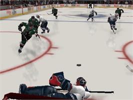 In game image of NHL Hitz Pro on the Microsoft Xbox.
