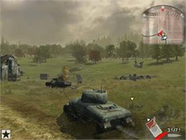 In game image of Panzer Elite Action: Fields of Glory on the Microsoft Xbox.