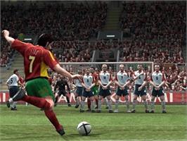 In game image of Pro Evolution Soccer 4 on the Microsoft Xbox.