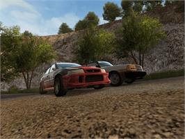 In game image of RalliSport Challenge 2 on the Microsoft Xbox.