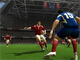 In game image of Rugby 2005 on the Microsoft Xbox.
