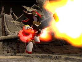 In game image of Shadow the Hedgehog on the Microsoft Xbox.