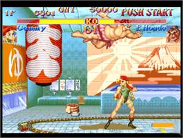 In game image of Street Fighter: Anniversary Collection on the Microsoft Xbox.
