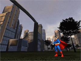 In game image of Superman: The Man of Steel on the Microsoft Xbox.