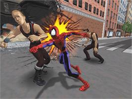 In game image of Ultimate Spider-Man on the Microsoft Xbox.