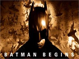 Title screen of Batman Begins on the Microsoft Xbox.