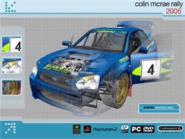 Title screen of Colin McRae Rally 2005 on the Microsoft Xbox.