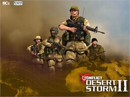 Title screen of Conflict: Desert Storm II: Back to Baghdad on the Microsoft Xbox.