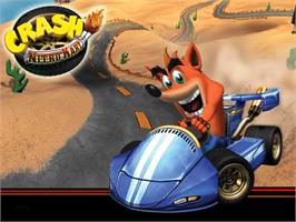 Title screen of Crash Nitro Kart on the Microsoft Xbox.