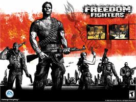 Title screen of Freedom Fighters on the Microsoft Xbox.