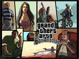 Title screen of Grand Theft Auto: San Andreas on the Microsoft Xbox.
