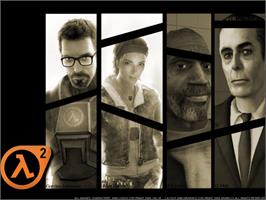 Title screen of Half-Life 2 on the Microsoft Xbox.
