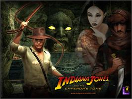 Title screen of Indiana Jones and the Emperor's Tomb on the Microsoft Xbox.