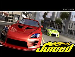Title screen of Juiced on the Microsoft Xbox.