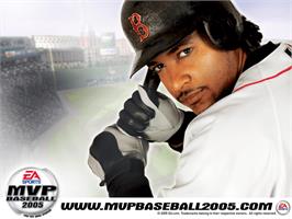 Title screen of MVP Baseball 2005 on the Microsoft Xbox.