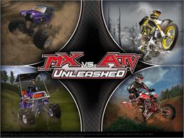 Title screen of MX vs. ATV Unleashed on the Microsoft Xbox.